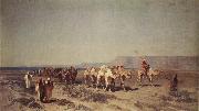 Alberto Pasini Caravan on the Shores of the Red Sea oil on canvas